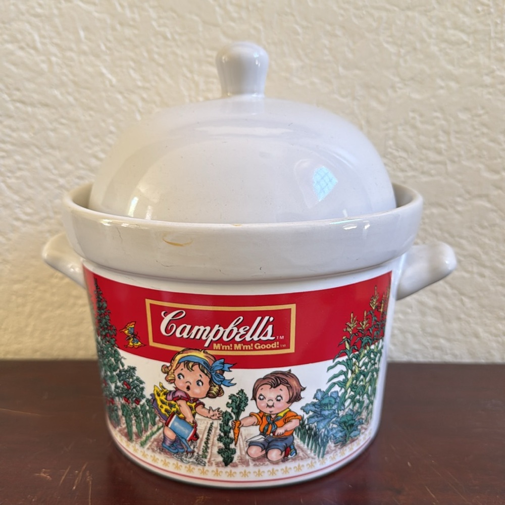 Vintage Campbell's Soup Ceramic Tureen with Plates